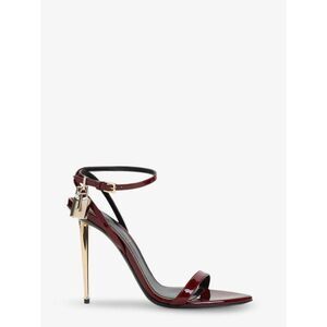 Tom Ford Women Patent Leather Sandals With Iconic Metal Padlock